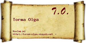 Torma Olga névjegykártya